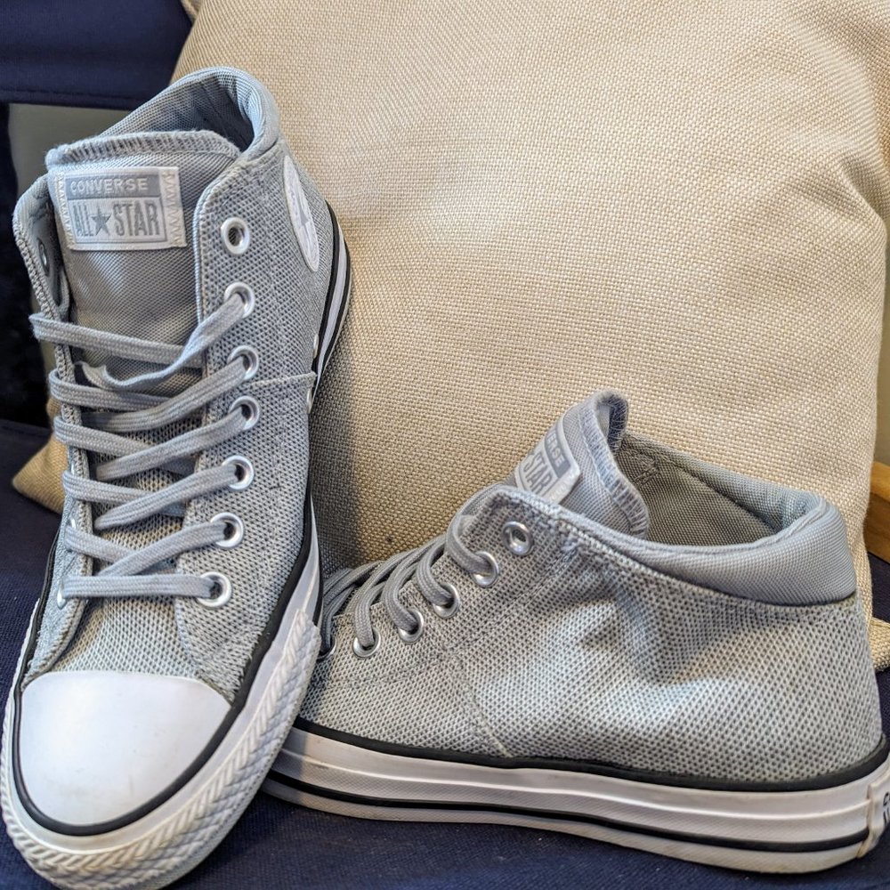 Women's Silver Converse Mid-top